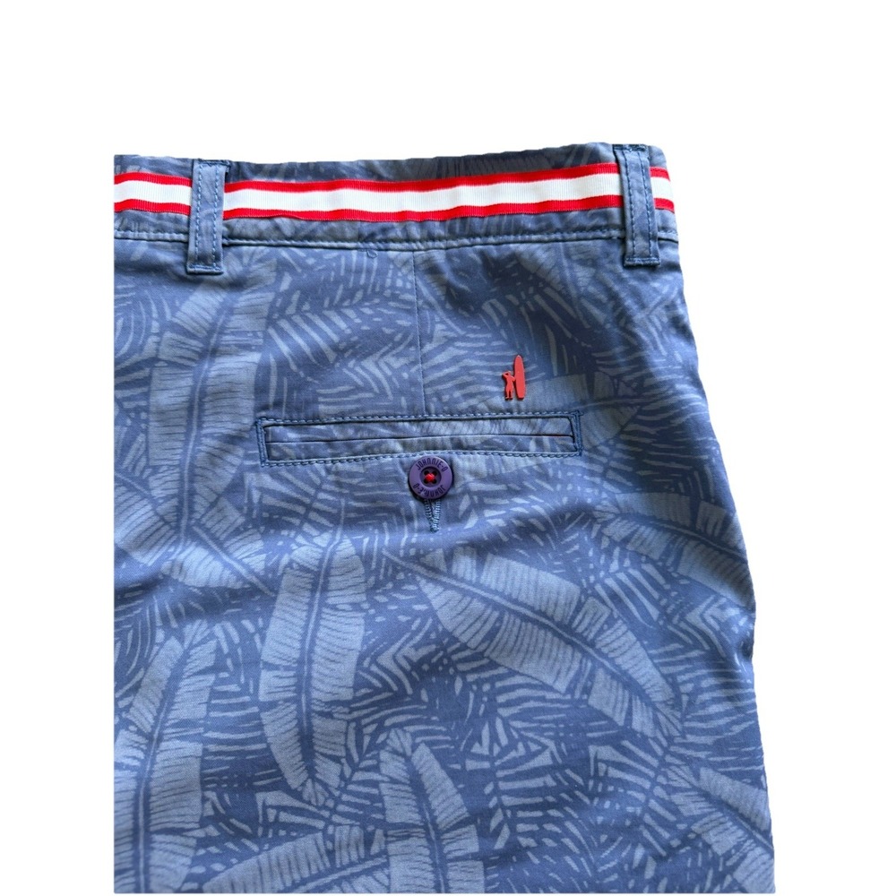 Johnnie o west coast prep shorts mens size 36 Blue Bermuda chino floral - Picture 5 of 7